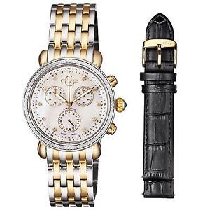 GV2 By Gevril Women's 9815 Marsala Diamond Chronograph Two-Tone Steel Watch