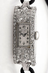 Antique 1920s AUDEMARS PIQUET 1.50ct Marquis Diamond Platinum Ladies Watch WTY
