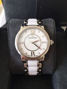 David Yurman Woman's Watch White Enamel And Diamond Timepiece W/ Appraisal & Box