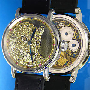 GIRARD-PERREGAUX Watch, Hand Engraved Swiss Vintage Movement, Puma Gems Dial