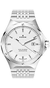 Edox Men's 53005 3M AIN Delfin Analog Display Swiss Quartz Silver Watch