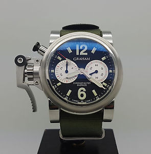 Authentic S.Steel Automatic Graham Chronofighter Oversize Pilot's Chronograph