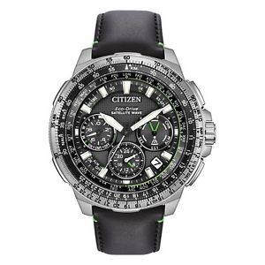 Citizen Men's 'Navi Series' Quartz Stainless Steel and Black Leather Casual Watc