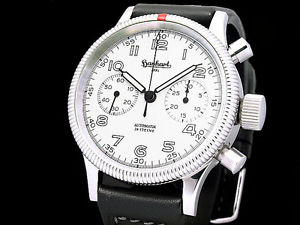 Hanhart Self Winding White Watch Admiral Chronograph Used Excellent++