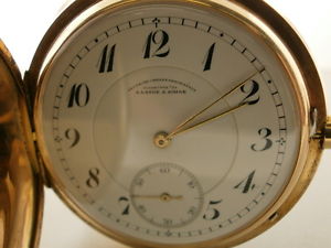A.Lange & Sohne Glashutte Vintage 27 Size 14K Rose Hunting Case Pocket Watch.