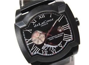 AUTHENTIC DeLaCour  Saqra Weekend "Series 2" Men's Wristwatch SS Automatic Black