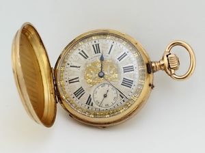 G.A. Huouenin&Fils Vintage Manual Winding Packet Watch Ref. 106698 18K Gold