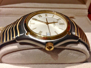 Ebel Classic Wave Stainless 18K Gold Gents Watch NEW