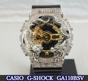 Fashion CASIO G-SHOCK GA110BSV TD Quartz swarovski's jewelry made in Japan