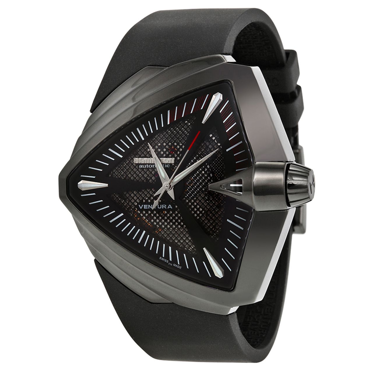 Hamilton H24615331 Mens Black Dial Analog Automatic Watch with Rubber Strap