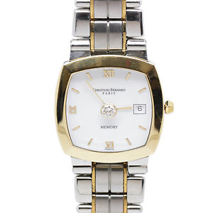 Christian Bernard Memory 18k steel watch with 1/4 carat diamond Ref 5801 PARIS