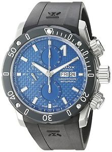Edox Men's 'Chronoffshore-1' Swiss Automatic Stainless Steel and Rubber Diving W
