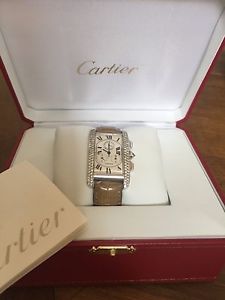 Cartier Tank Americaine Chronoflex white gold with factory diamonds. Ref. 2312
