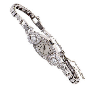 Hamilton Womens Antique Platinum and Diamond Quartz Watch HAM01-041317