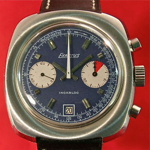 Exactus Cronograph Handaufzug Valjoux 7734 von 1974 unbenutzt mit Garantie