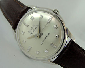 14K white gold BULOVA vintage watch / mint cond,!