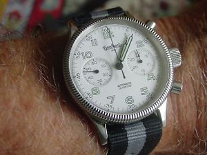 Hanhart Admiral pilot chronograph with Stainless Steel Bracelet