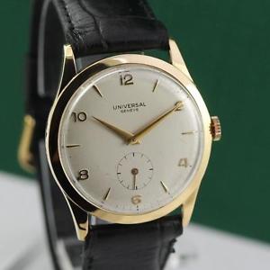 1960's UNIVERSAL GENEVE 18K SOLID YELLOW GOLD MANUAL WIND MEN'S WATCH