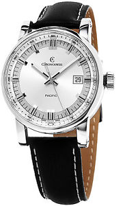 Chronoswiss Grand Pacific Automatic Steel Mens Strap Watch Date CH-2883B-SI/31-1