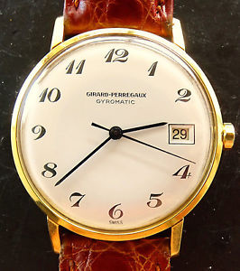 Girard Perregaux GYROMATIC Gelb Gold 18K 750 Vintage Automatik Herren Armbanduhr