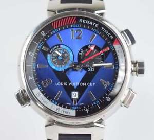 Free Shipping Pre-owned LOUIS VUITTON Tambour Chrono Q102D Quartz Watch