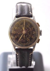 Antique Military Bovet Prima WWII Pilots Chronograph Wristwatch Telemetre 17 Jew