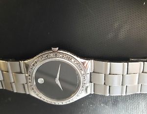 Custome Set Movado Mens Watch - Custom Set Diamonds - One Of A Kind