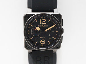 F / S Pre-owned Bell & Ross BR03-94 / Chronograph / Men's / Black / Rubber