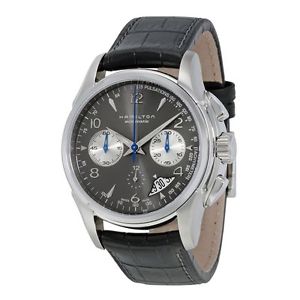 Hamilton H32656785 Mens Grey Dial Analog Automatic Watch with Leather Strap