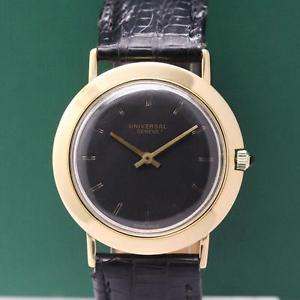 1960's MID SIZE UNIVERSAL GENEVE 18K SOLID YELLOW GOLD MANUAL WIND MEN'S WATCH