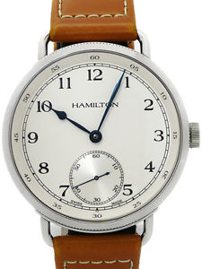 Auth HAMILTON Khaki Navy Pioneer H78719553 Hand-winding SS x Leather Men's watch