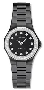 CONCORD MARINER  Ladies Diamond Bezel Black Steel Watch