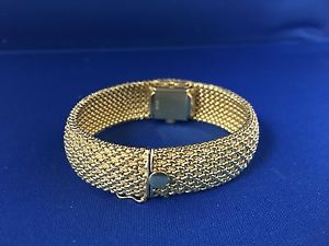 14k Gold Covered Watch Bracelet 53grams texteted finish #219