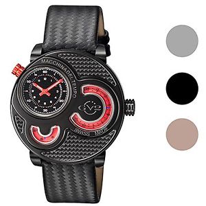 Gv2 By Gevril Men's Macchina Del Tempo Limited Edition Leather Wristwatch