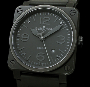 BELL & ROSS BR03-92 AVIATION PHANTOM Automatic Excellent Black 42mm Working