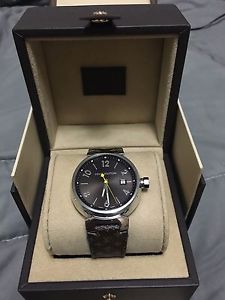 Authentic Louis Vuitton Tambour Brun 39.5mm watch for Men Q1111A