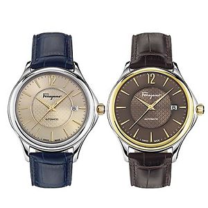 Ferragamo Men's Time Automatic Leather Date Wristwatch