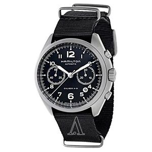 Hamilton Men's H76456435 Khaki Aviation Stainless Steel Automatic Watch with Bla