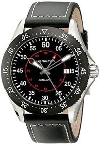 Hamilton Men's H76755735 Khaki Aviation Stainless Steel Automatic Watch with Bla