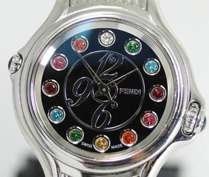 Auth FENDI Crazy Carats 10500L Quartz SS Women's watch