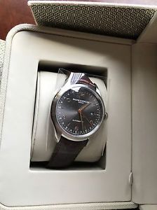 Baume and Mercier Clifton Grey Dial Brown Alligator Leather Mens Watch M0A10111