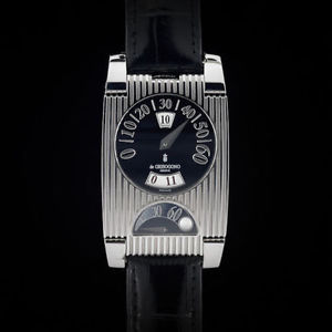 De GRISOGONO FG One Jump Hour GMT Retrograde Stainless Steel & Alligator Watch
