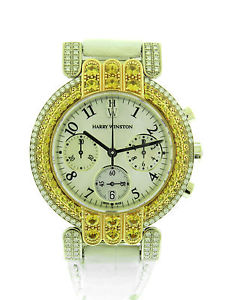 Harry Winston(Ref 200MCQ37W) 18k White Gold & Diamond Chronograph Bracelet Watch