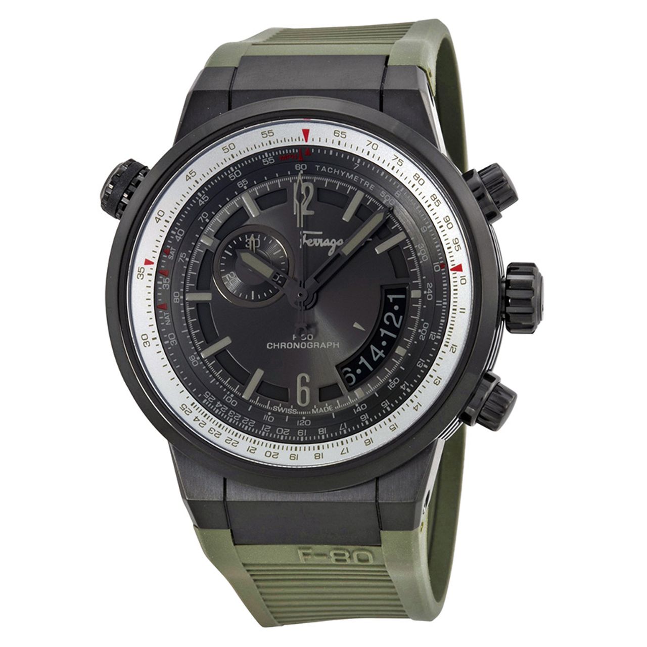 Ferragamo F-80 FQ2010013 Mens Grey Dial Analog Quartz Watch