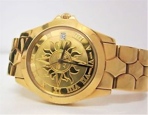 18ct Solid Gold PAMP Suisse Automatic Watch with 24ct Dial, in box with papers
