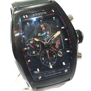 AUTHENTIC CVSTOS Challenge Chronograph Men's WristwatchBlack SS/PVD CVT-CHR BST