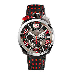 Bomberg BOLT-68 CHRONO STEEL- PVD: RED WATCH