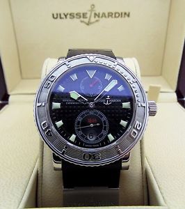 40MM ULYSSE NARDIN 263-55 POWER RESERVE AUTOMATIC STAINLESS STEEL GIFT RUBBER