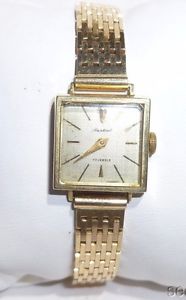 14k Partout Watch Solid Gold Ladies Watch W Link Bracelet Band Estate Vintage