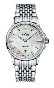Edox Women's 57001 3M NAIN Les Bemonts Analog Display Swiss Quartz Silver Watch
